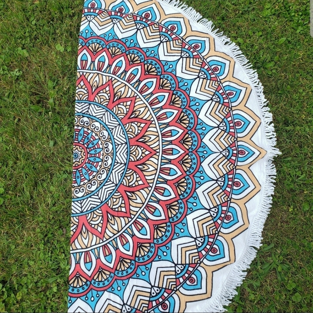 NEW* Round Beach Towel 5' wide - Boho Beauty